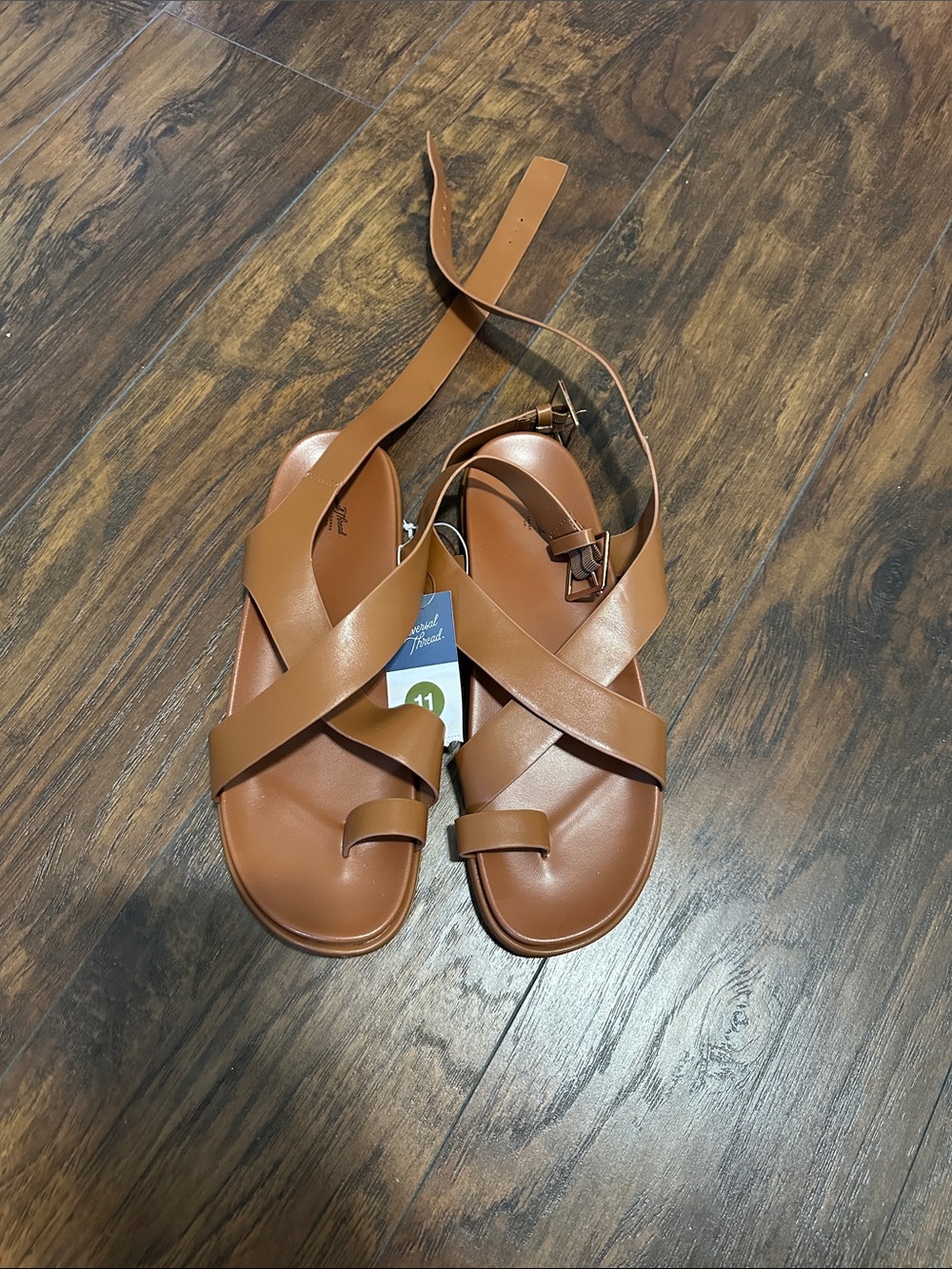 Universal Thread Tan Crisscross Slingback Buckle Ankle Sandals
